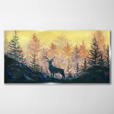 Obraz na skle Lesní zvířecí jelen