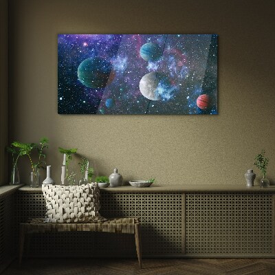 Obraz na skle Vesmírná planetární krajina