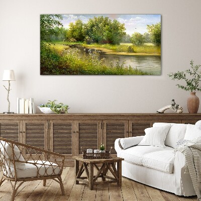 Obraz na skle Lesní řeka příroda
