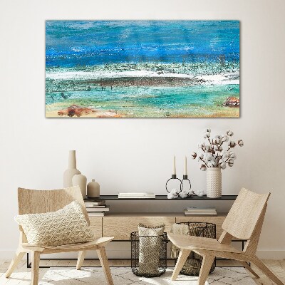 Obraz na skle Abstrakce pláže moře vlny