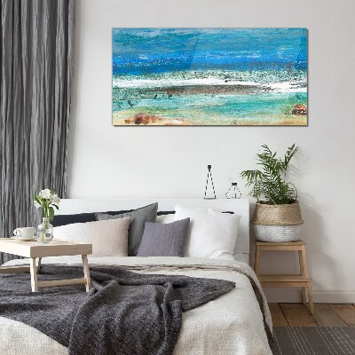 Obraz na skle Abstrakce pláže moře vlny