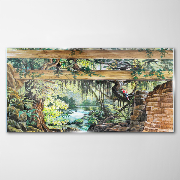 Obraz na skle Abstrakce lesní řeka volně žijících živočichů