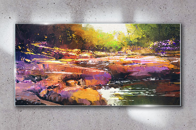 Obraz na skle Abstrakce řeky lesní volně žijících živočichů