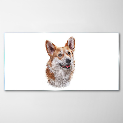 Obraz na skle Portrét veselého psa Corgi