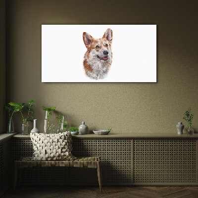 Obraz na skle Portrét veselého psa Corgi