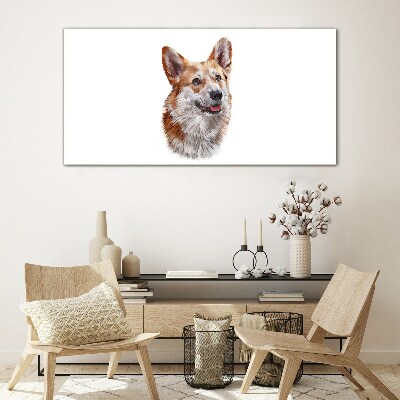 Obraz na skle Portrét veselého psa Corgi
