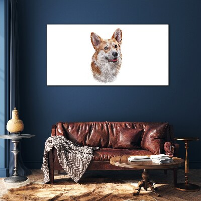 Obraz na skle Portrét veselého psa Corgi