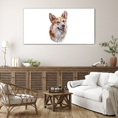 Obraz na skle Portrét veselého psa Corgi