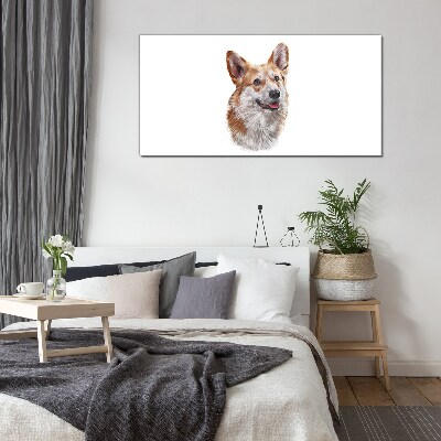 Obraz na skle Portrét veselého psa Corgi