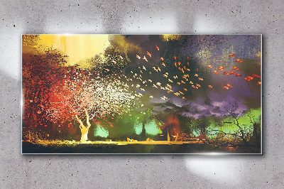 Obraz na skle Abstrakce strom mraky