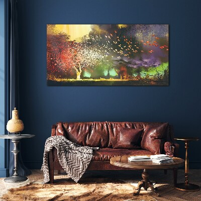 Obraz na skle Abstrakce strom mraky