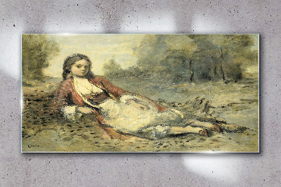 Obraz na skle Portrét ležící dívky