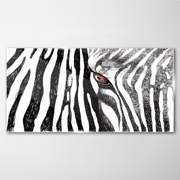 Obraz na skle Zebra v monochromatickém stylu