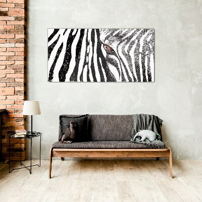 Obraz na skle Zebra v monochromatickém stylu
