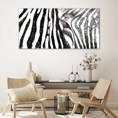 Obraz na skle Zebra v monochromatickém stylu