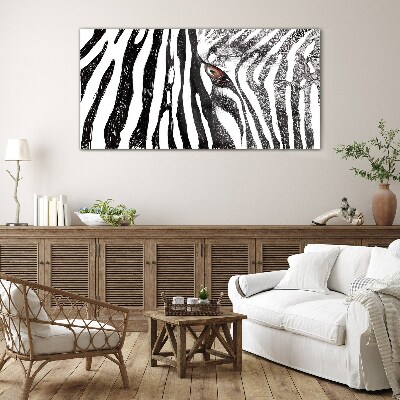 Obraz na skle Zebra v monochromatickém stylu