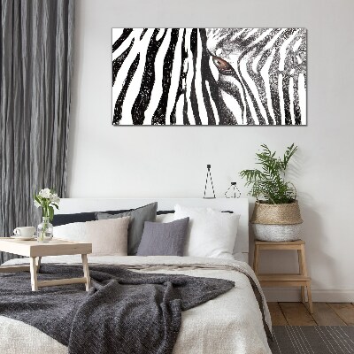 Obraz na skle Zebra v monochromatickém stylu