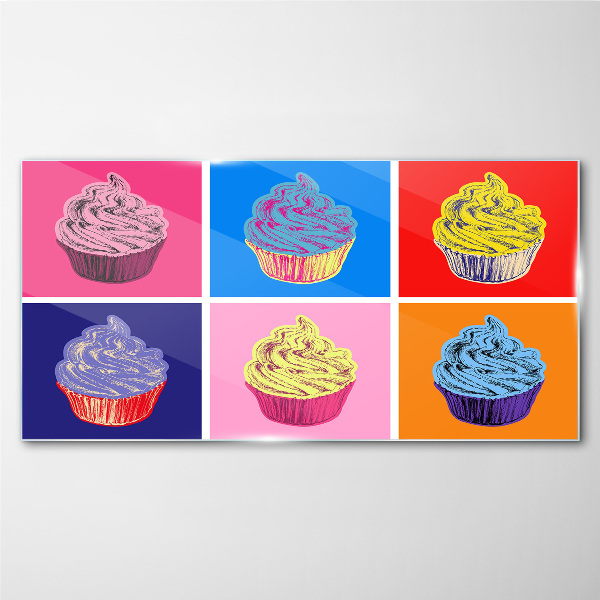 Obraz na skle Barevné pop art muffiny