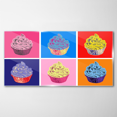 Obraz na skle Barevné pop art muffiny