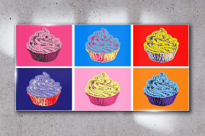 Obraz na skle Barevné pop art muffiny