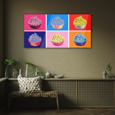 Obraz na skle Barevné pop art muffiny