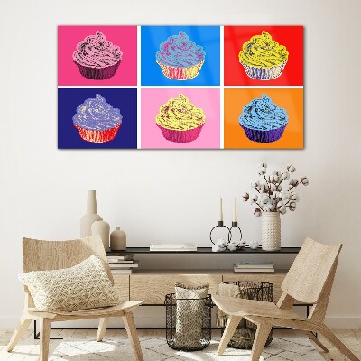 Obraz na skle Barevné pop art muffiny