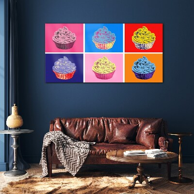 Obraz na skle Barevné pop art muffiny