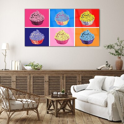 Obraz na skle Barevné pop art muffiny