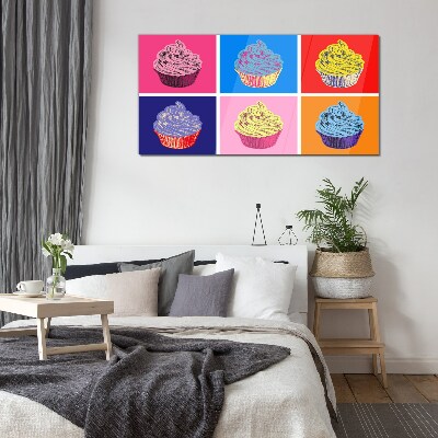 Obraz na skle Barevné pop art muffiny