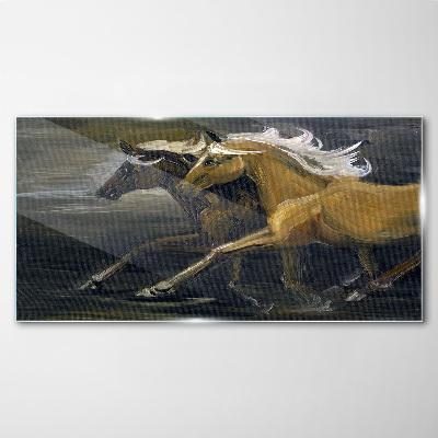 Obraz na skle Abstrakce zvířat Koně
