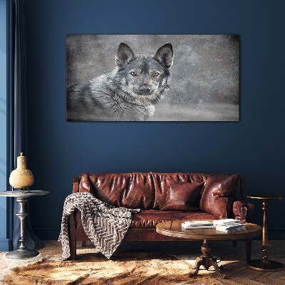 Obraz na skle Zimní sníh zvířecí vlka pes