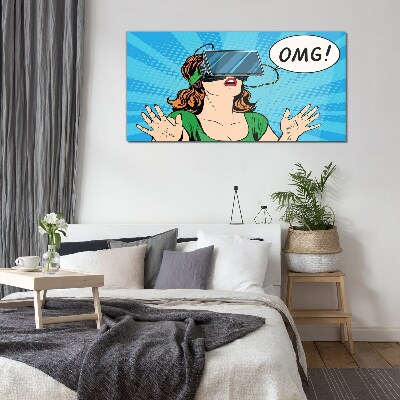 Obraz na skle Překvapení ve virtuální realitě