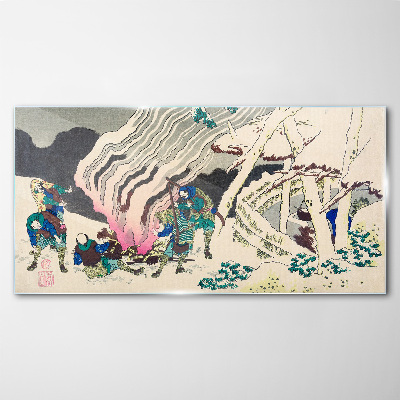 Obraz na skle Abstrakce Asie Samurai