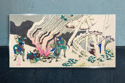 Obraz na skle Abstrakce Asie Samurai