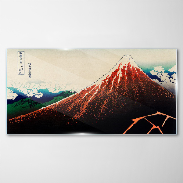 Obraz na skle Sopka Fuji v barvách Japonska