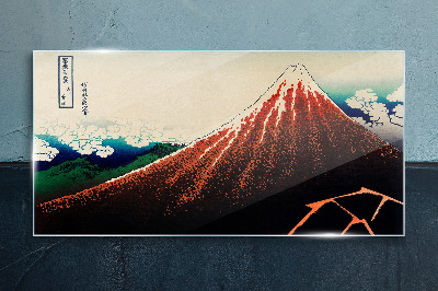 Obraz na skle Sopka Fuji v barvách Japonska