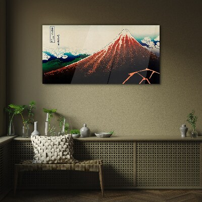 Obraz na skle Sopka Fuji v barvách Japonska