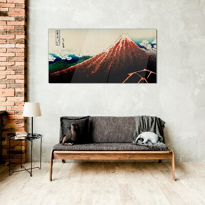 Obraz na skle Sopka Fuji v barvách Japonska
