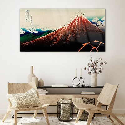 Obraz na skle Sopka Fuji v barvách Japonska