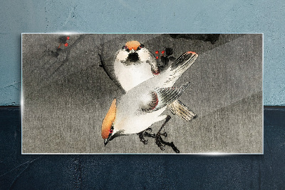 Obraz na skle Asie pobočky zvířat ptáků