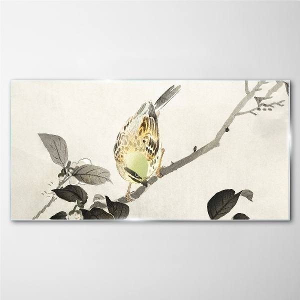 Obraz na skle Větev živočišného ptáka