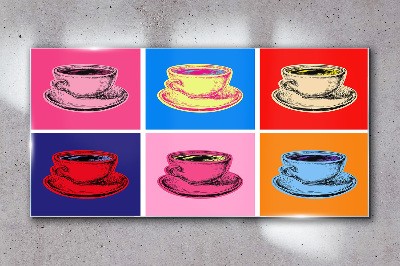 Obraz na skle Abstrakce šálků kávy nápoje