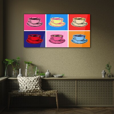 Obraz na skle Abstrakce šálků kávy nápoje