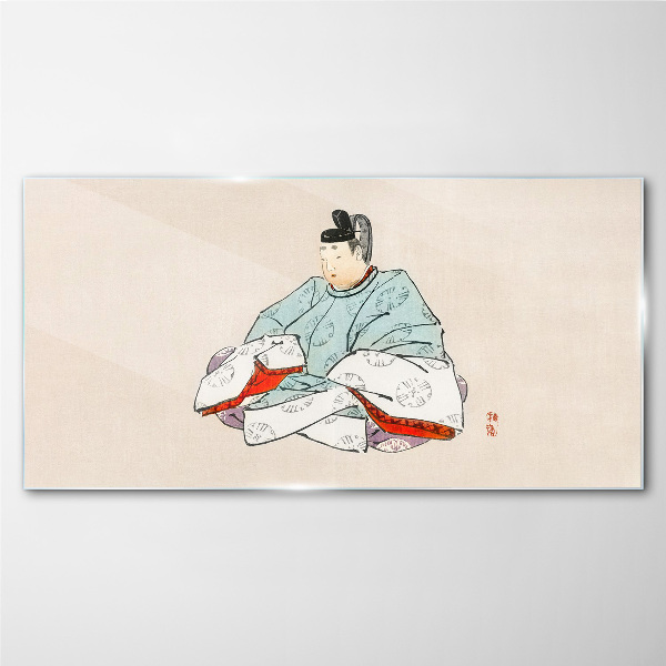 Obraz na skle Japonský umělec v tradičním kroji