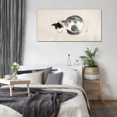 Obraz na skle Spící kočka