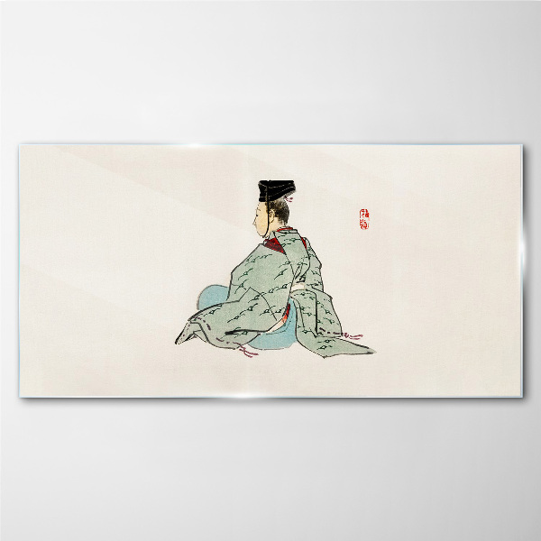 Obraz na skle Japonská kráska v tradičním kimonu