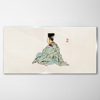 Obraz na skle Japonská kráska v tradičním kimonu