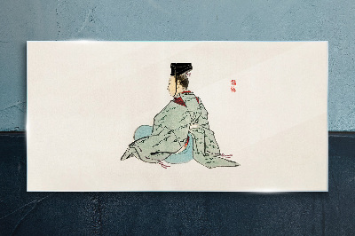 Obraz na skle Japonská kráska v tradičním kimonu