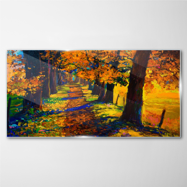Obraz na skle Golden Avenue v podzimním slunci