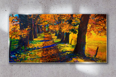 Obraz na skle Golden Avenue v podzimním slunci